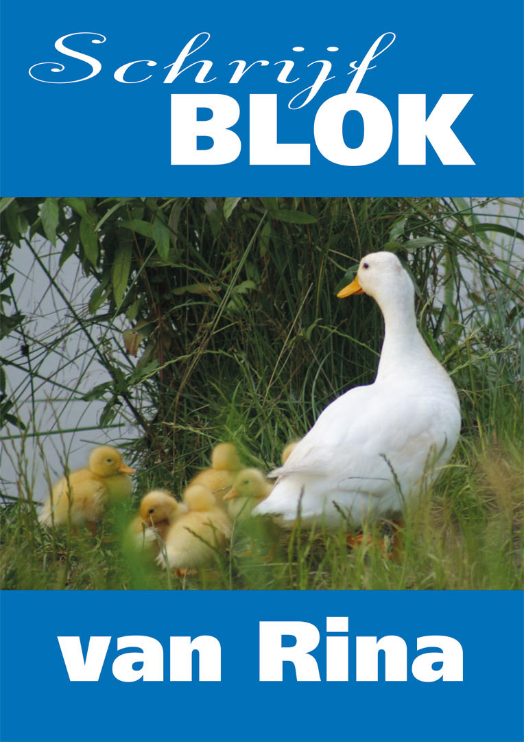 gepersonaliseerd schrijfblok met eigen foto en naam, voorbeeld Rina